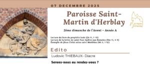 Feuillet d&rsquo;annonces – 07 décembre 2025