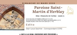 Feuillet d&rsquo;annonces – 22 mars 2026
